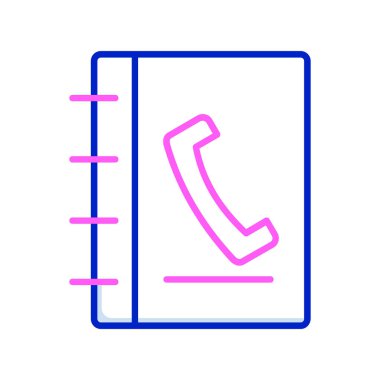 Telefon sembolü içeren renkli adres defteri simgesi