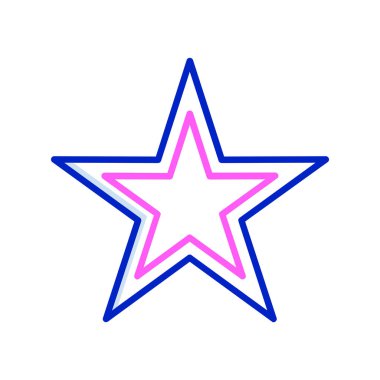 Çizilmiş mavi ve pembe yıldız şekli çizimi