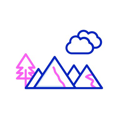 dağ manzarası ikonu vektör illüstrasyonu