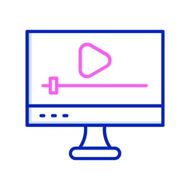 Video oynatıcı ikon vektör illüstrasyonu