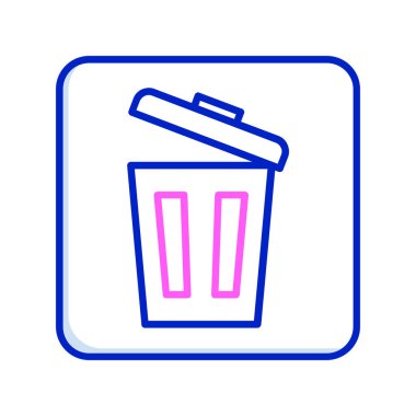 Çöp kutusu simgesi, vektör illüstrasyonu