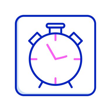 Mavi hatlı minimal kronometre simgesi