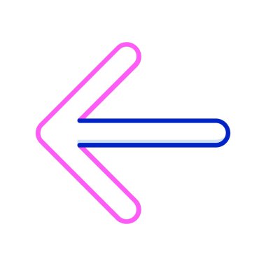 Neon çizgili sol ok yatay olarak gösteriyor