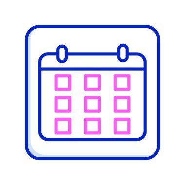 Aylık ızgarayı gösteren basit takvim simgesi