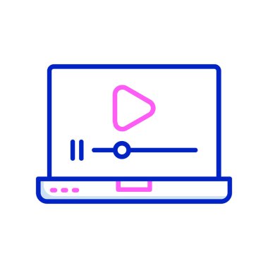 Dizüstü bilgisayar simgesi vektör çizimi