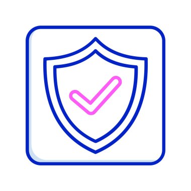 Bir kalkan simgesinin vektör illüstrasyonu