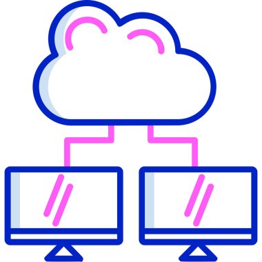 Bulut Hesaplama. Web simgesi basit illüstrasyon