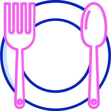 Bir tabak simgesinin vektör illüstrasyonu