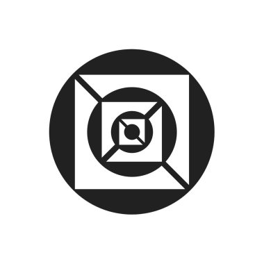 hedef vektör simgesi. Siyah vektör logosu beyaz arkaplan hedef glifinde izole edildi.