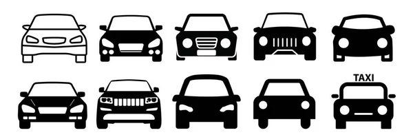 Czarno Biała Ikona Samochodu Lub Ikona Pojazdu Jest Wykorzystywana Projektowania — Zdjęcie stockowe