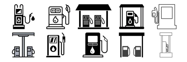 Schwarz Weißes Tankstellensymbol Wird Für Das Design Verwendet — Stockfoto