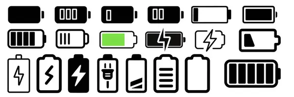 Ikona Baterii Lub Kontur Baterii Czarno Biały Kolor Używany Projektowania — Zdjęcie stockowe