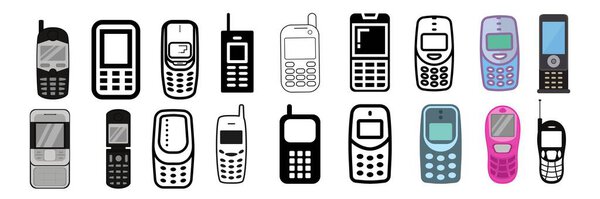 handphone icon or handphone outline black and white color used for design