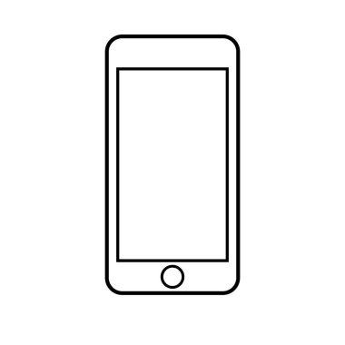 akıllı telefon logosu veya siyah beyaz renkli simge