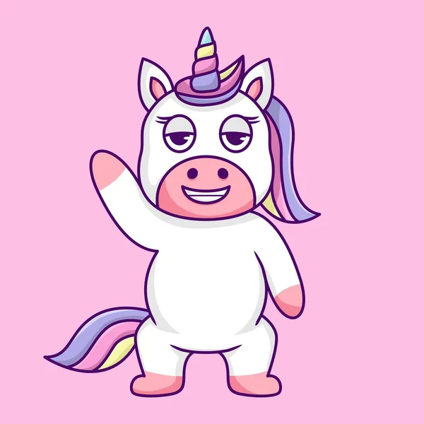 Renkli çizgi film şirin tek boynuzlu at.