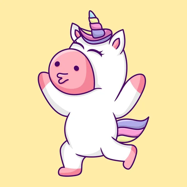 Colorful Cartoon Cute Unicorn — Stock Vector