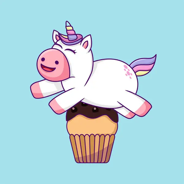 Renkli çizgi film şirin tek boynuzlu at.