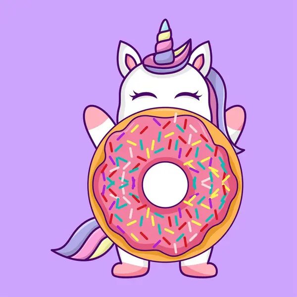 Renkli çizgi film şirin tek boynuzlu at.