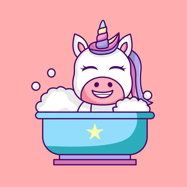 Renkli çizgi film şirin tek boynuzlu at.