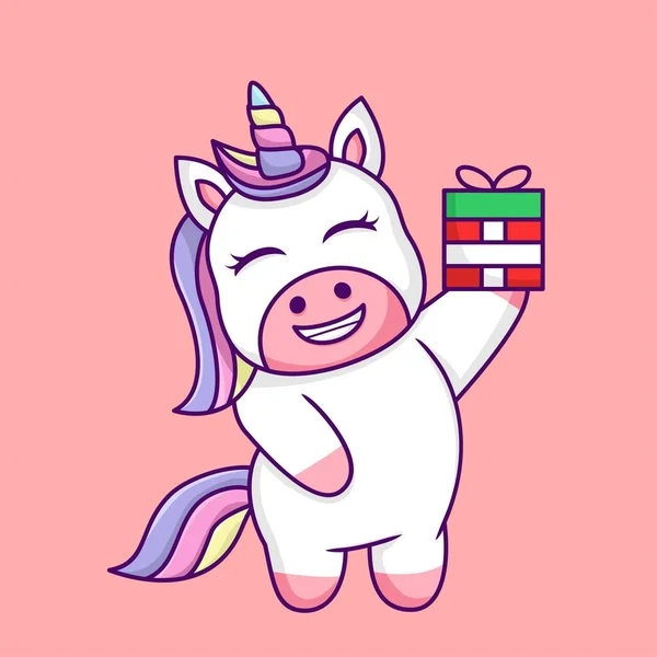 Renkli çizgi film şirin tek boynuzlu at.