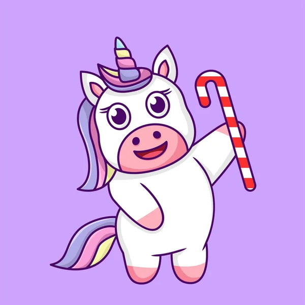 Renkli çizgi film şirin tek boynuzlu at.