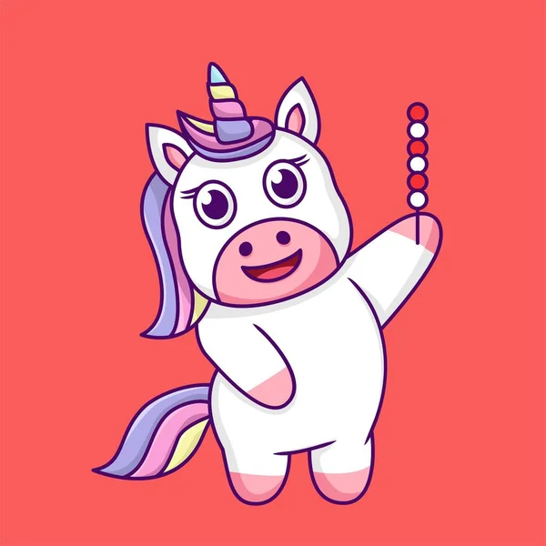 Renkli çizgi film şirin tek boynuzlu at.