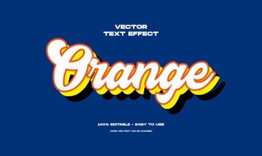 Düzenlenebilir yazı efekti turuncu. Yeni çizgi film stili