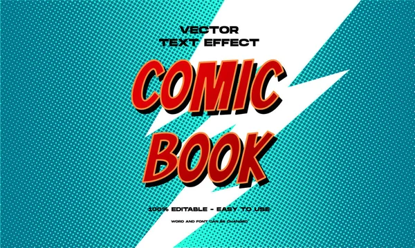 Текстовый Эффект Супергероя Комиксов Векторный Шаблон Полутонов — стоковый вектор