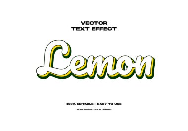 Limon düzenlenebilir metin efekti. Parlak taze eğlence tarzı