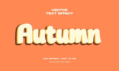 Sonbahar metin efekti düzenlenebilir. Parlak, kalın çizgi film tarzı