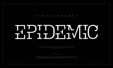 vektör modern geometrik ve beyaz yazı tipi. yaratıcı alfabe.