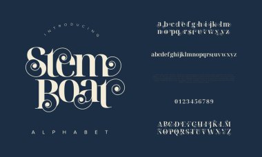 Klasik yazı tipi. Vektör alfabesi. eski harfler ve grafik tasarımı.