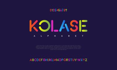 Renkli alfabe yazı tipi, alfabe, vektör