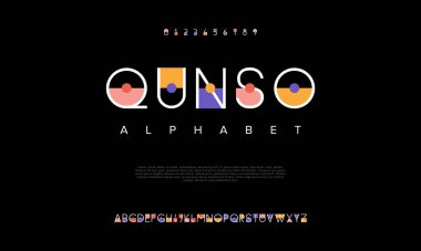 Renkli arkaplan ile alfabe ve sayılar