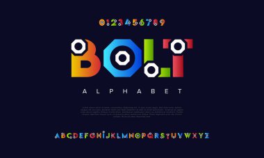 Renkli alfabe yazı tipi ve tasarımının vektörü