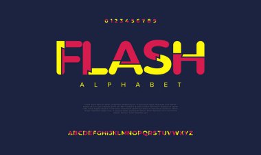 Biçimlendirilmiş modern yazı tipi ve alfabenin vektörü