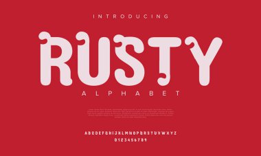 Biçimlendirilmiş modern yazı tipi ve alfabenin vektörü