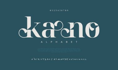 biçimlendirilmiş modern yazı tipi alfabesi, vektör illüstrasyonu