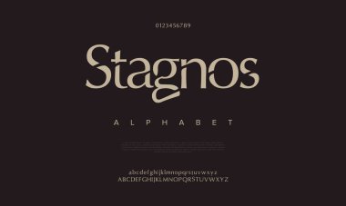 Lüks, zarif alfabe harfleri ve sayılar. Zarif düğün tipografisi klasik serif yazı tipi dekoratif antika. Yaratıcı vektör illüstrasyonu