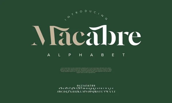 Premium Luxe Elegante Alfabet Letters Cijfers Elegante Bruiloft Typografie Klassieke — Stockvector