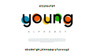 Yaratıcı basit modern şehir alfabesi yazı tipi. Dijital soyut fütüristik, logo, müzik, spor, minimum teknoloji tipografisi. Basit sayısal vektör illüstrasyonu