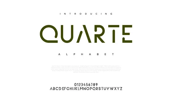 Çeyrek yaratıcı modern şehir alfabesi yazı tipi. Dijital soyut Müslüman, fütüristik, moda, spor, asgari teknoloji tipografisi. Basit sayısal vektör illüstrasyonu