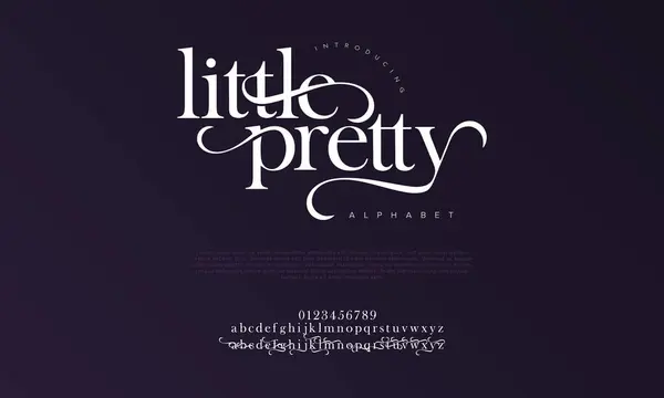 Oldukça kaliteli lüks alfabe harfleri ve numaraları. Zarif düğün tipografisi klasik serif yazı tipi dekoratif antika. yaratıcı vektör illüstrasyonu