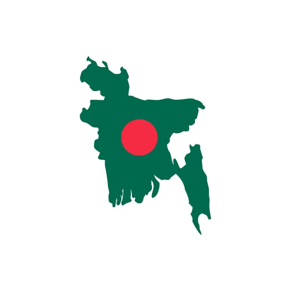 Bangladesh Karta Med Flagga — Stock vektor