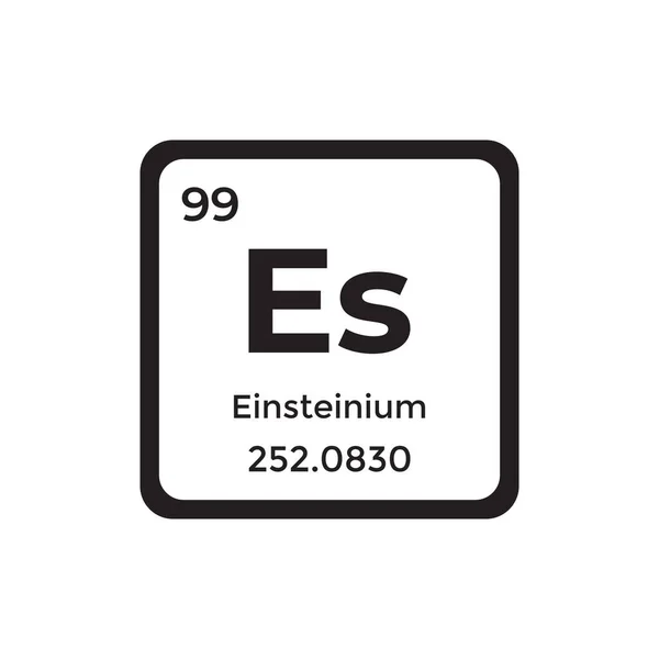 Einstenium Periodic Table Element Atom Black Vector Icon Atomic Mass — Stock Vector