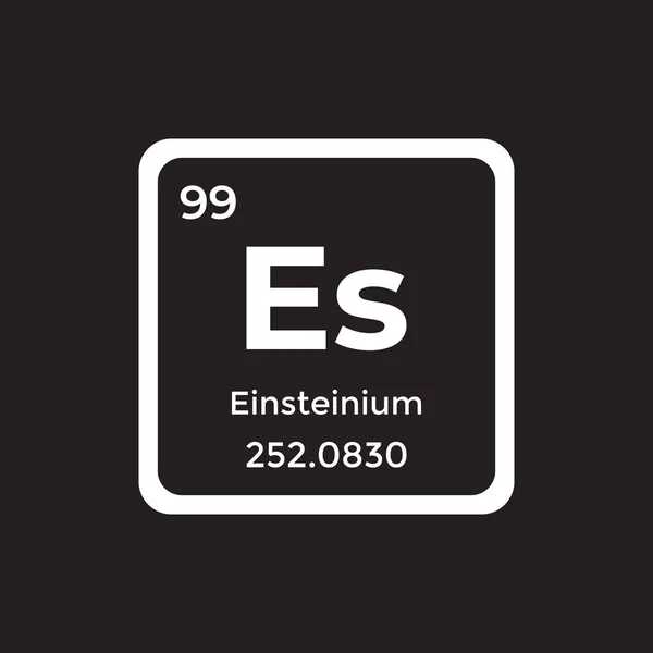 Einstenium Periódusos Tábla Elem Atom Fehér Vektor Ikon Jel Atomi — Stock Vector