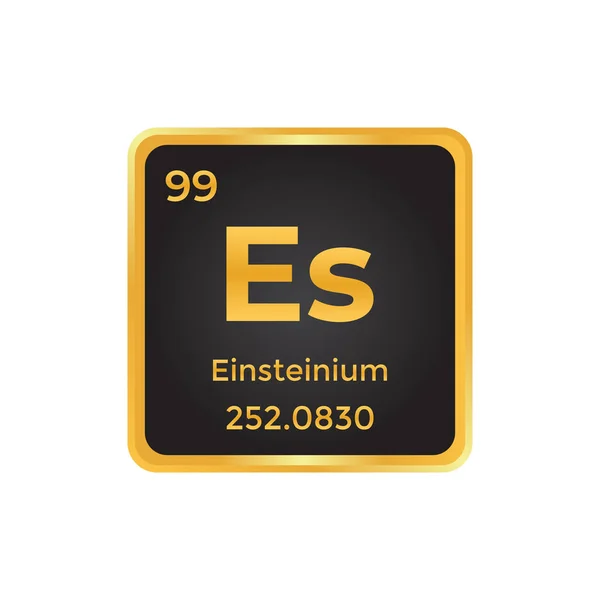 Chimica Elemento Chimico Einsteinium Elemento Tavola Periodica Atomo Vettore Icona — Vettoriale Stock