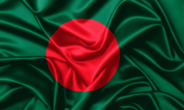 Bangladesh Agitant Drapeau Gros Plan Satin Texture Fond — Photo