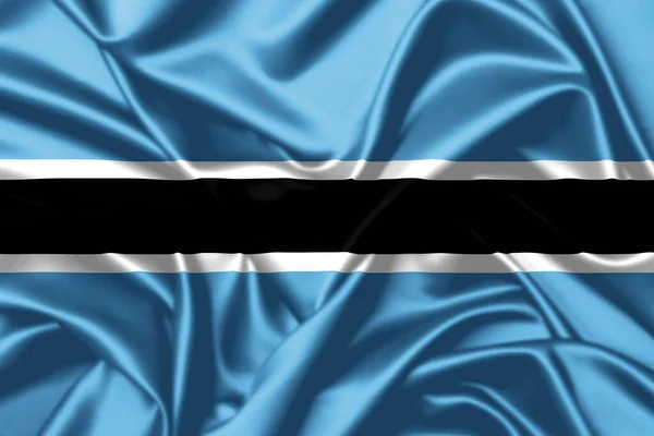 Botswana Waving Flag Close Satin Texture Silk Background — Stock Photo, Image