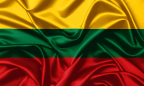 Lithuania waving flag close up silk texture satin background image